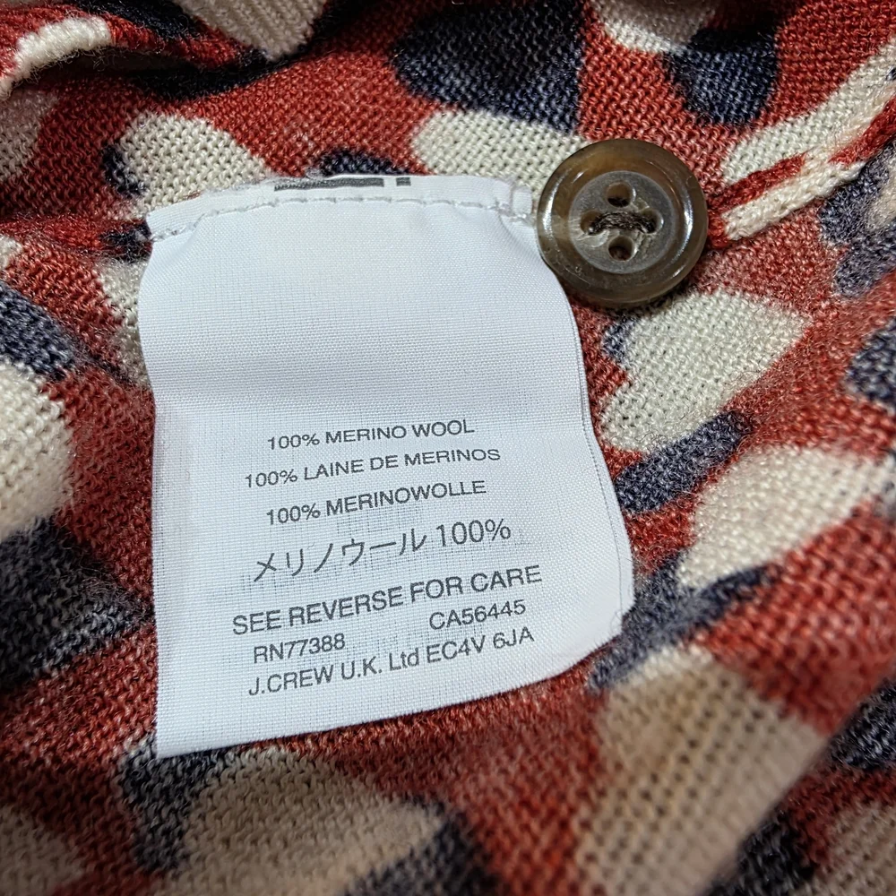 J. Crew Tippi Merino Wool Crew Neck Heart‎ Print Sweater Medium Lightweight - Picture 8 of 9